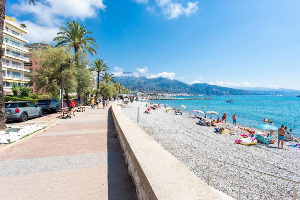 La Perle 2 P Terrasse Vue Mer 1Min Plage Clim Roquebrune-Cap-Martin Kültér fotó